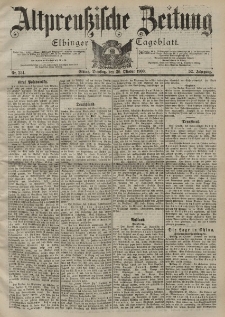 Altpreussische Zeitung, Nr. 254 Dienstag 30 Oktober 1900, 52. Jahrgang