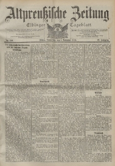 Altpreussische Zeitung, Nr. 256 Donnerstag 1 November 1900, 52. Jahrgang
