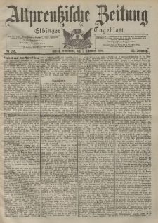 Altpreussische Zeitung, Nr. 258 Sonnabend 3 November 1900, 52. Jahrgang