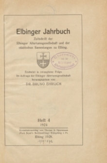 Elbinger Jahrbuch, 1924, H. 4