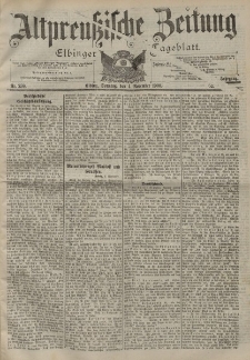 Altpreussische Zeitung, Nr. 259 Sonntag 4 November 1900, 52. Jahrgang