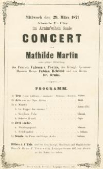 Pozycja nr 116 z kolekcji Henryka Nitschmanna : Concert von Mathilde Martin : Programm