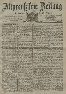 Altpreussische Zeitung, Nr. 263 Freitag 9 November 1900, 52. Jahrgang