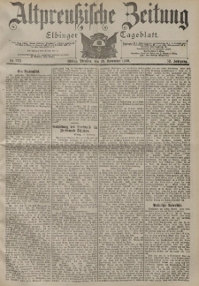 Altpreussische Zeitung, Nr. 272 Dienstag 20 November 1900, 52. Jahrgang