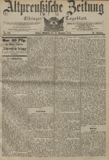 Altpreussische Zeitung, Nr. 278 Mittwoch 28 November 1900, 52. Jahrgang
