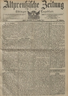 Altpreussische Zeitung, Nr. 281 Sonnabend 1 Dezember 1900, 52. Jahrgang