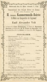 Pozycja nr 146 z kolekcji Henryka Nitschmanna : (letzte) Kammermusik-Soirée für Werke von Komponisten der Gegenwart