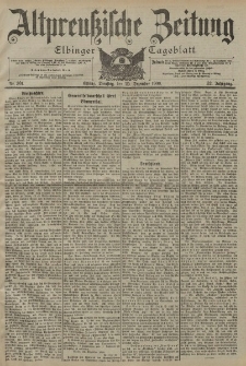 Altpreussische Zeitung, Nr. 301 Dienstag 25 Dezember 1900, 52. Jahrgang