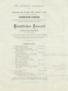 Pozycja nr 126 z kolekcji Henryka Nitschmanna : Christliches Conzert des Neuen Sängerbundes