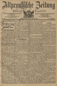 Altpreussische Zeitung, Nr. 18 Dienstag 22 Januar 1901, 53. Jahrgang
