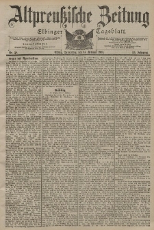 Altpreussische Zeitung, Nr. 38 Donnerstag 14 Februar 1901, 53. Jahrgang