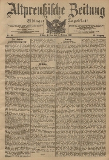 Altpreussische Zeitung, Nr. 39 Freitag 15 Februar 1901, 53. Jahrgang