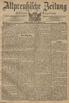 Altpreussische Zeitung, Nr. 42 Dienstag 19 Februar 1901, 53. Jahrgang