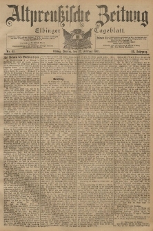 Altpreussische Zeitung, Nr. 45 Freitag 22 Februar 1901, 53. Jahrgang