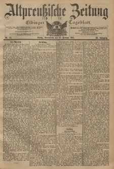 Altpreussische Zeitung, Nr. 46 Sonnabend 23 Februar 1901, 53. Jahrgang