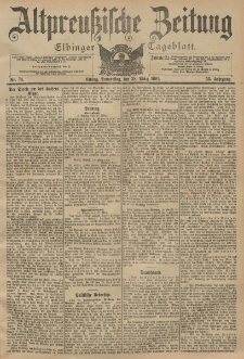 Altpreussische Zeitung, Nr. 74 Donnerstag 28 März 1901, 53. Jahrgang