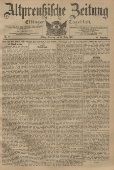 Altpreussische Zeitung, Nr. 77 Sonntag 31 März 1901, 53. Jahrgang