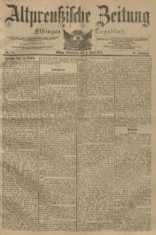 Altpreussische Zeitung, Nr. 80 Donnerstag 4 April 1901, 53. Jahrgang