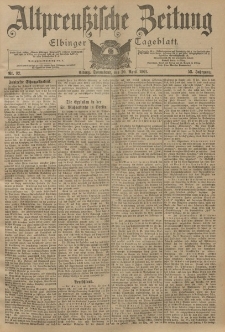 Altpreussische Zeitung, Nr. 92 Sonnabend 20 April 1901, 53. Jahrgang