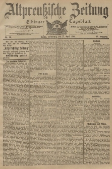 Altpreussische Zeitung, Nr. 96 Donnerstag 25 April 1901, 53. Jahrgang