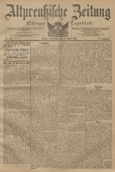 Altpreussische Zeitung, Nr. 98 Sonnabend 27 April 1901, 53. Jahrgang