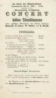 Pozycja nr 142 z kolekcji Henryka Nitschmanna : Concert von Julius Stockhausen
