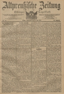 Altpreussische Zeitung, Nr. 121 Sonnabend 25 Mai 1901, 53. Jahrgang
