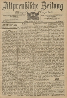 Altpreussische Zeitung, Nr. 122 Sonntag 26 Mai 1901, 53. Jahrgang