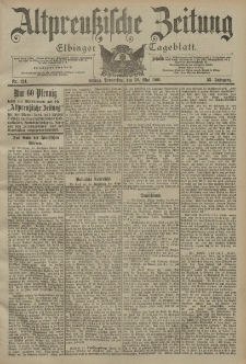 Altpreussische Zeitung, Nr. 124 Donnerstag 30 Mai 1901, 53. Jahrgang