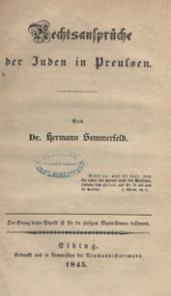 Rechtsansprüche der Juden in Preussen