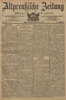 Altpreussische Zeitung, Nr. 178 Donnerstag 1 August 1901, 53. Jahrgang