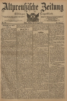 Altpreussische Zeitung, Nr. 179 Freitag 2 August 1901, 53. Jahrgang