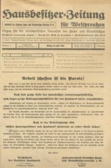Hausbesitzer-Zeitung für Westpreussen