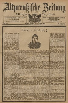 Altpreussische Zeitung, Nr. 183 Mittwoch 7 August 1901, 53. Jahrgang