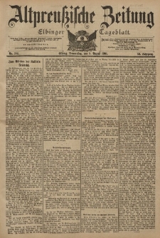 Altpreussische Zeitung, Nr. 184 Donnerstag 8 August 1901, 53. Jahrgang