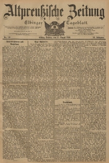 Altpreussische Zeitung, Nr. 191 Freitag 16 August 1901, 53. Jahrgang