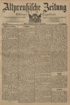 Altpreussische Zeitung, Nr. 198 Sonnabend 24 August 1901, 53. Jahrgang