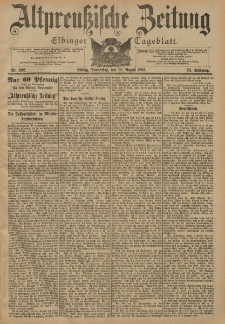 Altpreussische Zeitung, Nr. 202 Donnerstag 29 August 1901, 53. Jahrgang
