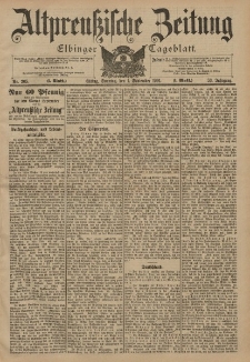 Altpreussische Zeitung, Nr. 205 Sonntag 1 September 1901, 53. Jahrgang