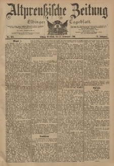 Altpreussische Zeitung, Nr. 213 Mittwoch 11 September 1901, 53. Jahrgang