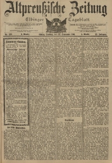 Altpreussische Zeitung, Nr. 223 Sonntag 22 September 1901, 53. Jahrgang