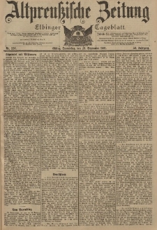 Altpreussische Zeitung, Nr. 226 Donnerstag 26 September 1901, 53. Jahrgang