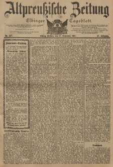 Altpreussische Zeitung, Nr. 227 Freitag 27 September 1901, 53. Jahrgang