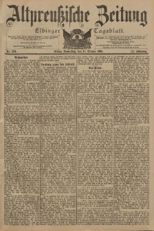 Altpreussische Zeitung, Nr. 244 Donnerstag 17 Oktober 1901, 53. Jahrgang