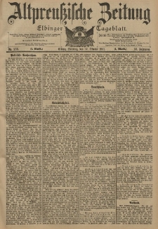 Altpreussische Zeitung, Nr. 253 Sonntag 27 Oktober 1901, 53. Jahrgang