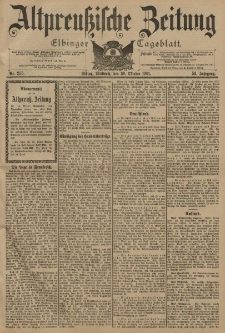 Altpreussische Zeitung, Nr. 255 Mittwoch 30 Oktober 1901, 53. Jahrgang