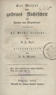 Der Weisel oder goldenes Nichtheit des Fürsten von Nirgendheim