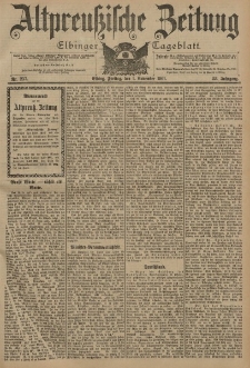Altpreussische Zeitung, Nr. 257 Freitag 1 November 1901, 53. Jahrgang