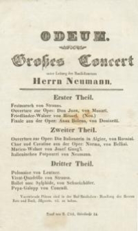 Pozycja nr 12 z kolekcji Henryka Nitschmanna : Odeum. Grosses Concert...