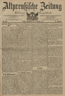 Altpreussische Zeitung, Nr. 262 Donnerstag 7 November 1901, 53. Jahrgang